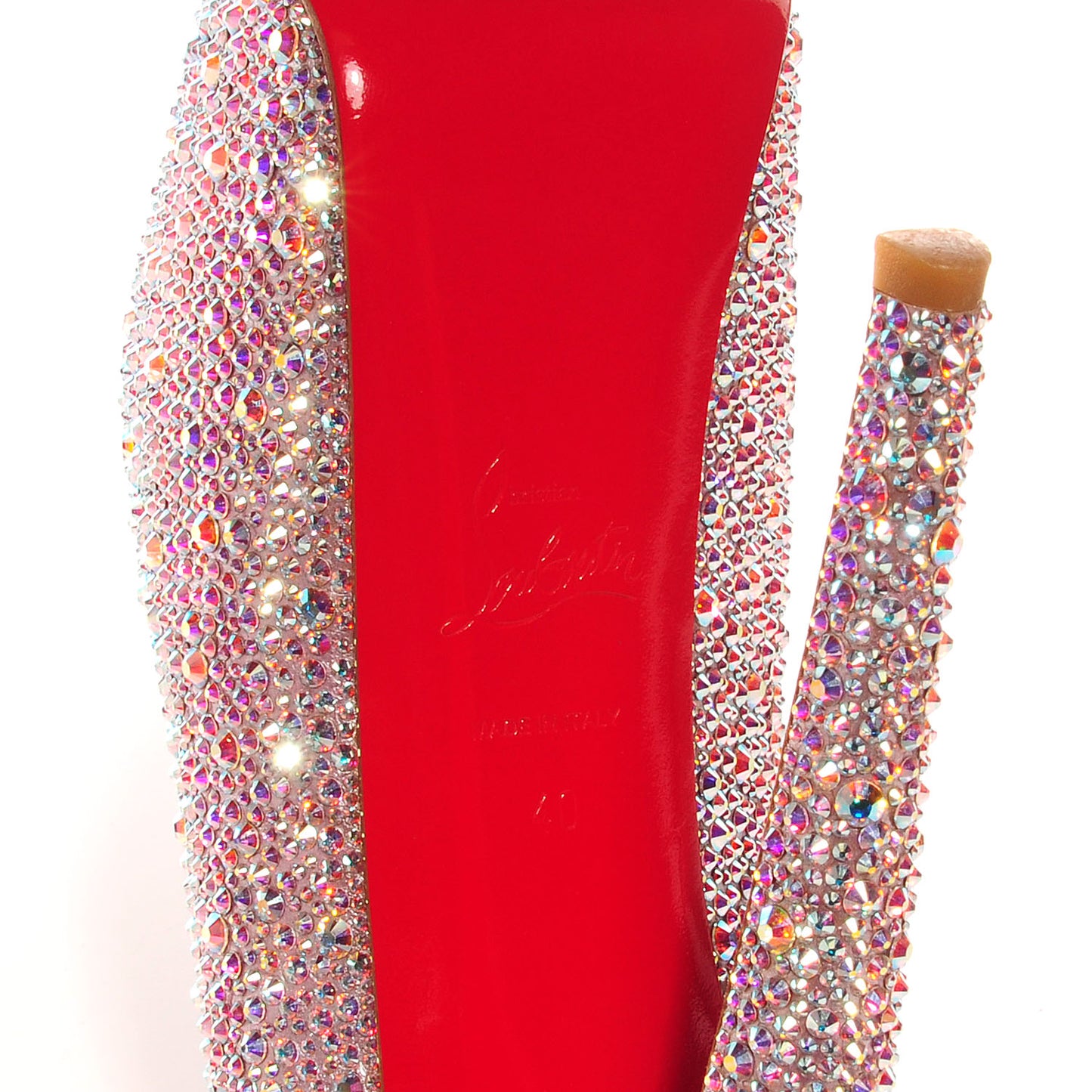Crystal Suede Burma Daffodile Strass 160 Pumps 40 Aurora Boreale