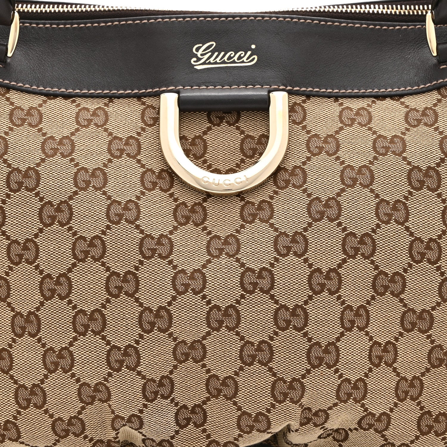 Gucci Monogram D Gold Tote Dark Brown 8 of 10