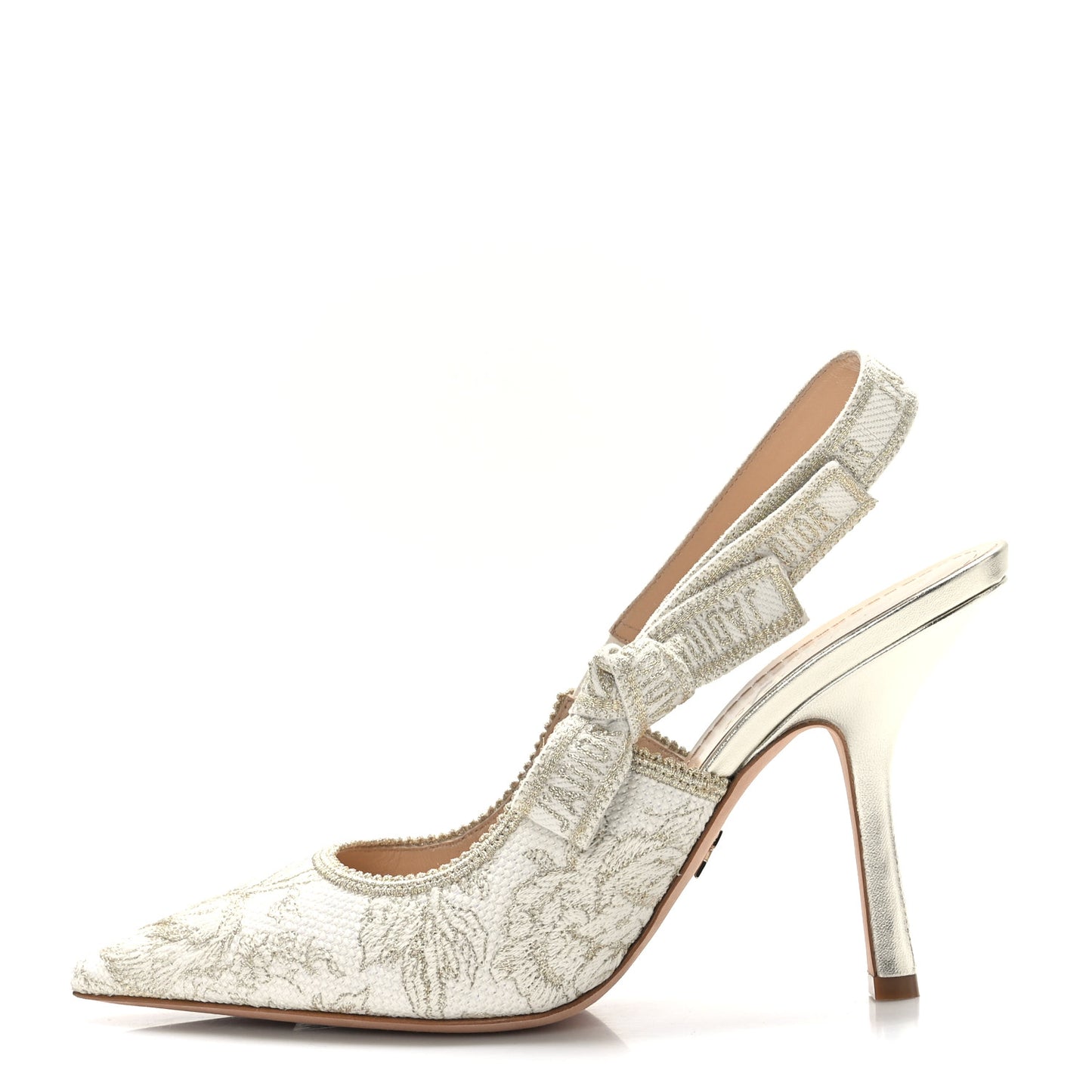 Cotton Ribbon Toile De Jouy J'Adior Slingback 100mm Pumps 39.5