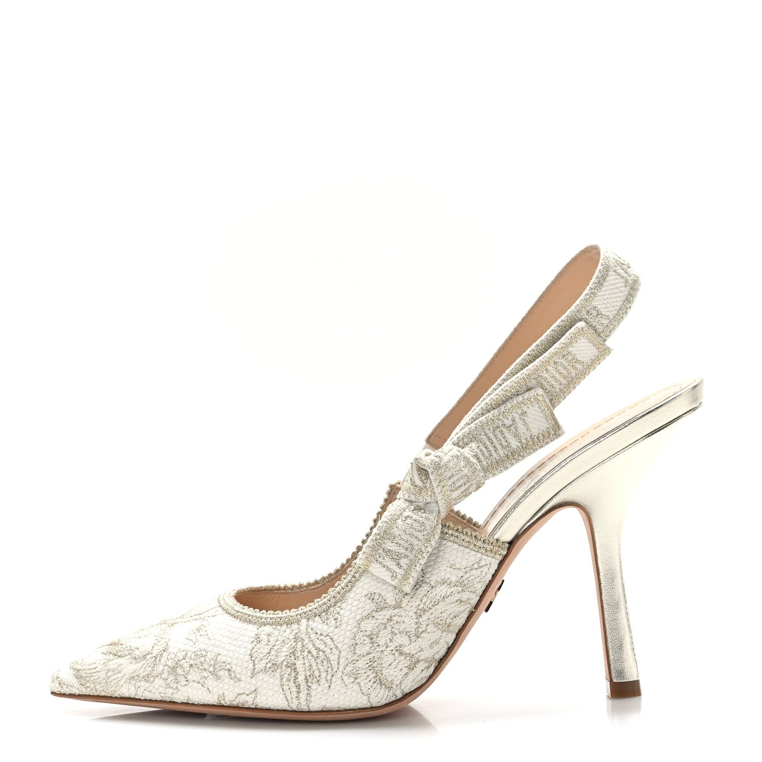 Christian Dior Cotton Ribbon Toile De Jouy J'Adior Slingback 100mm Pumps 39.5 1 of 8