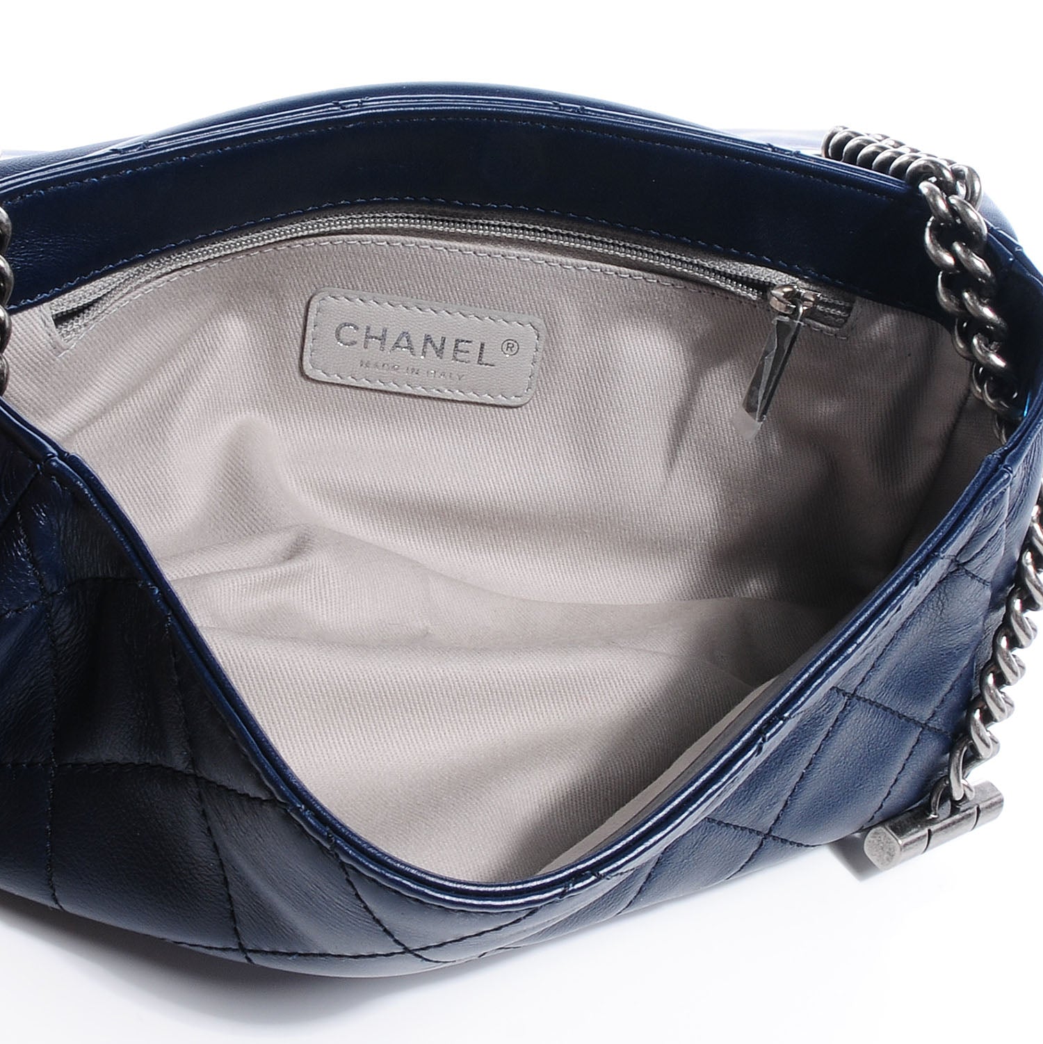 Chanel Iridescent Calfskin Tri-Color Country Chic Flap Navy Blue 6 of 8