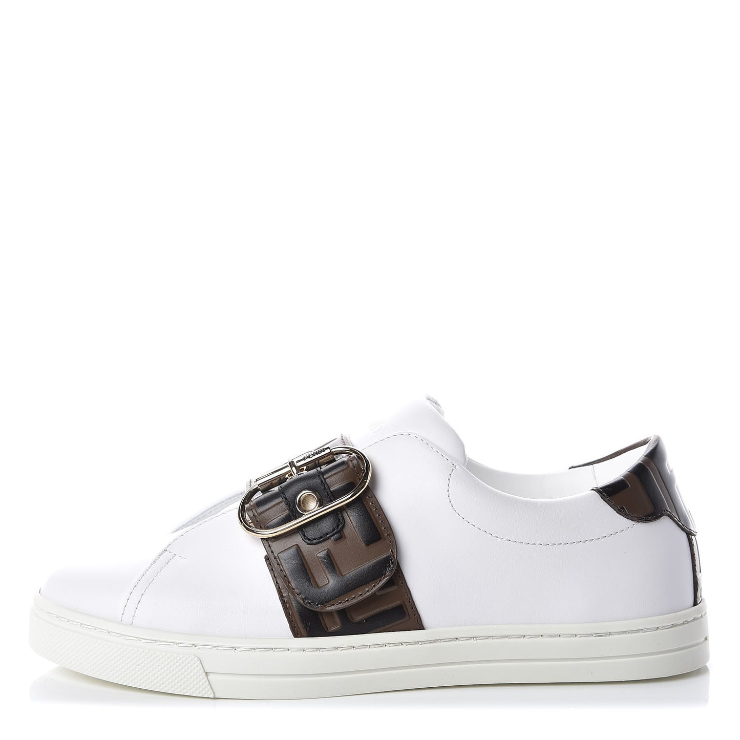 Vitello FF Embossed Womens Slip On Sneakers 36.5 Ultra White Maya Black