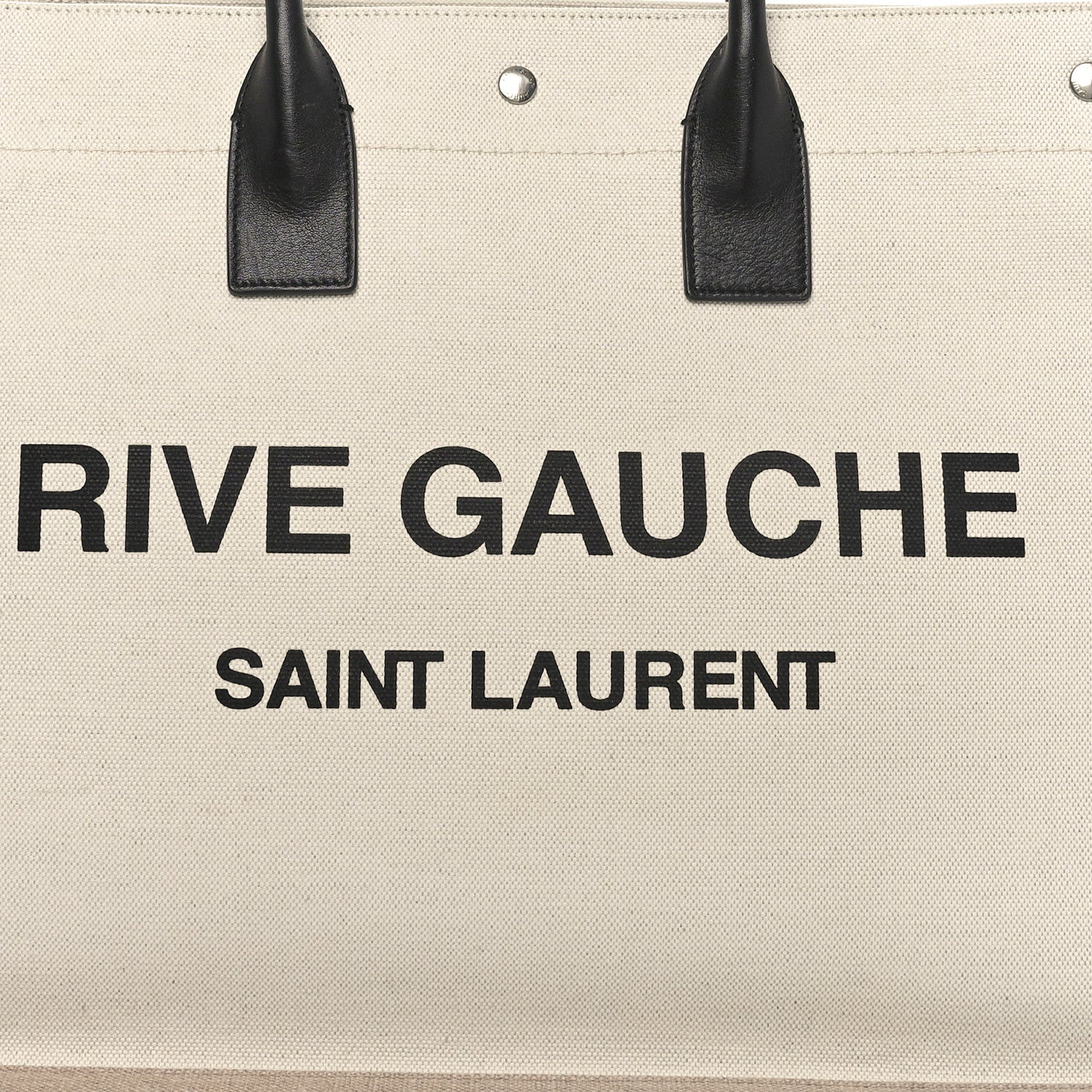 Saint Laurent Linen Calfskin Rive Gauche Tote Greggio Natural 8 of 10