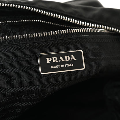 Prada Tessuto Nylon Calfskin Hobo Black 6 of 10