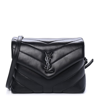 Saint Laurent Calfskin Y Quilted Monogram Toy Loulou Crossbody Bag Black 1 of 4