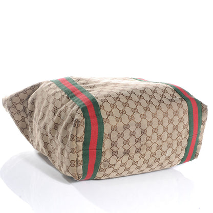 Gucci GG Monogram Medium Web Handle Vertical Tote Brown 4 of 9