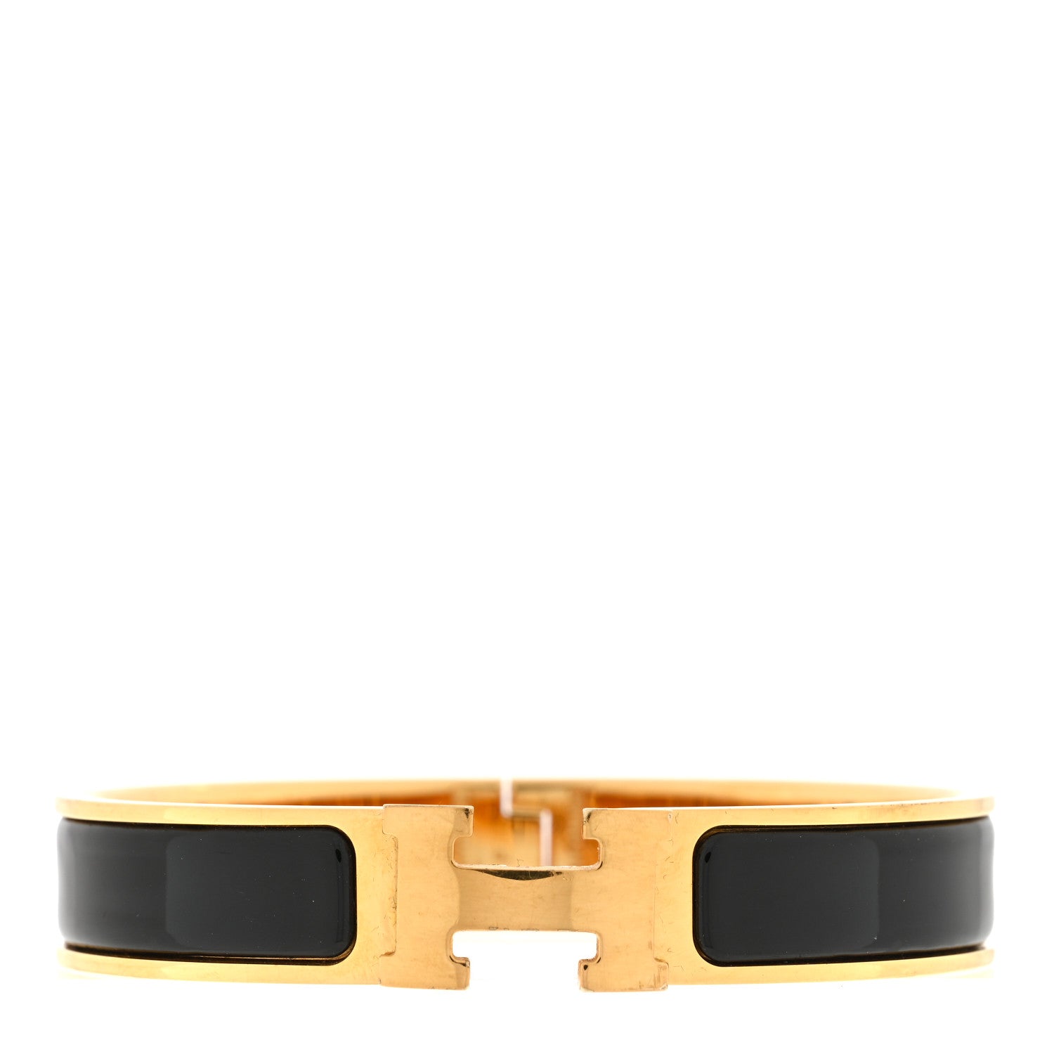 Hermes Enamel Narrow Clic Clac H Bracelet PM Black 1 of 3