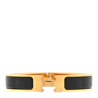 Hermes Enamel Narrow Clic Clac H Bracelet PM Black 1 of 3