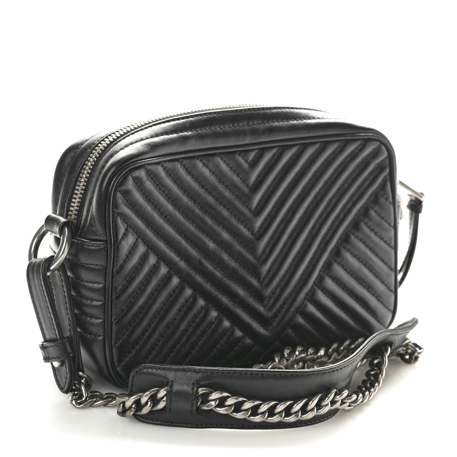 Prada Soft Calfskin Impunture Diagramme Camera Bag Black 3 of 10