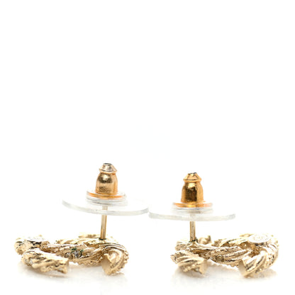 Chanel Crystal Twisted CC Earrings Gold 3 of 5