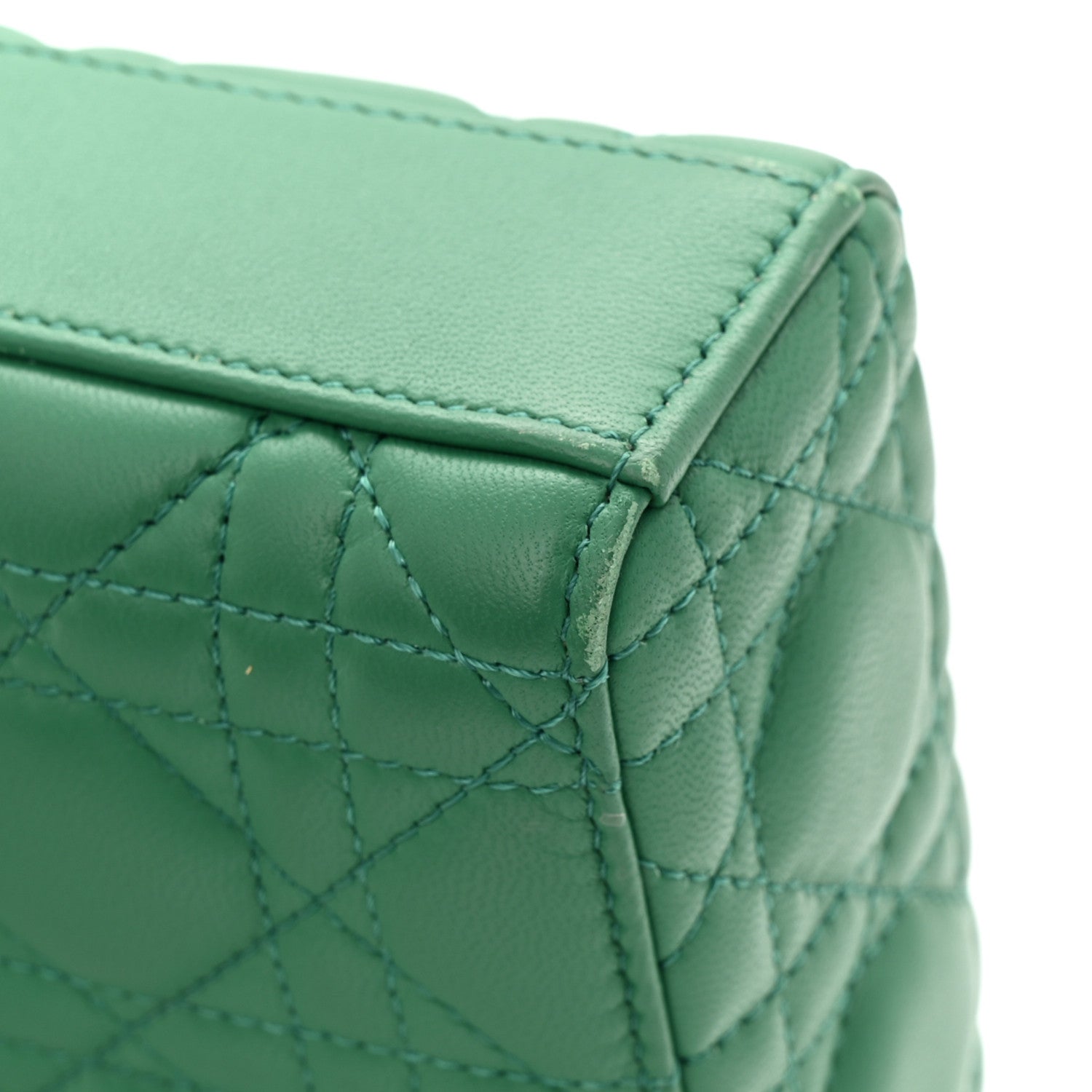 Christian Dior Lambskin Cannage Medium Lady D-Joy Green 1782383