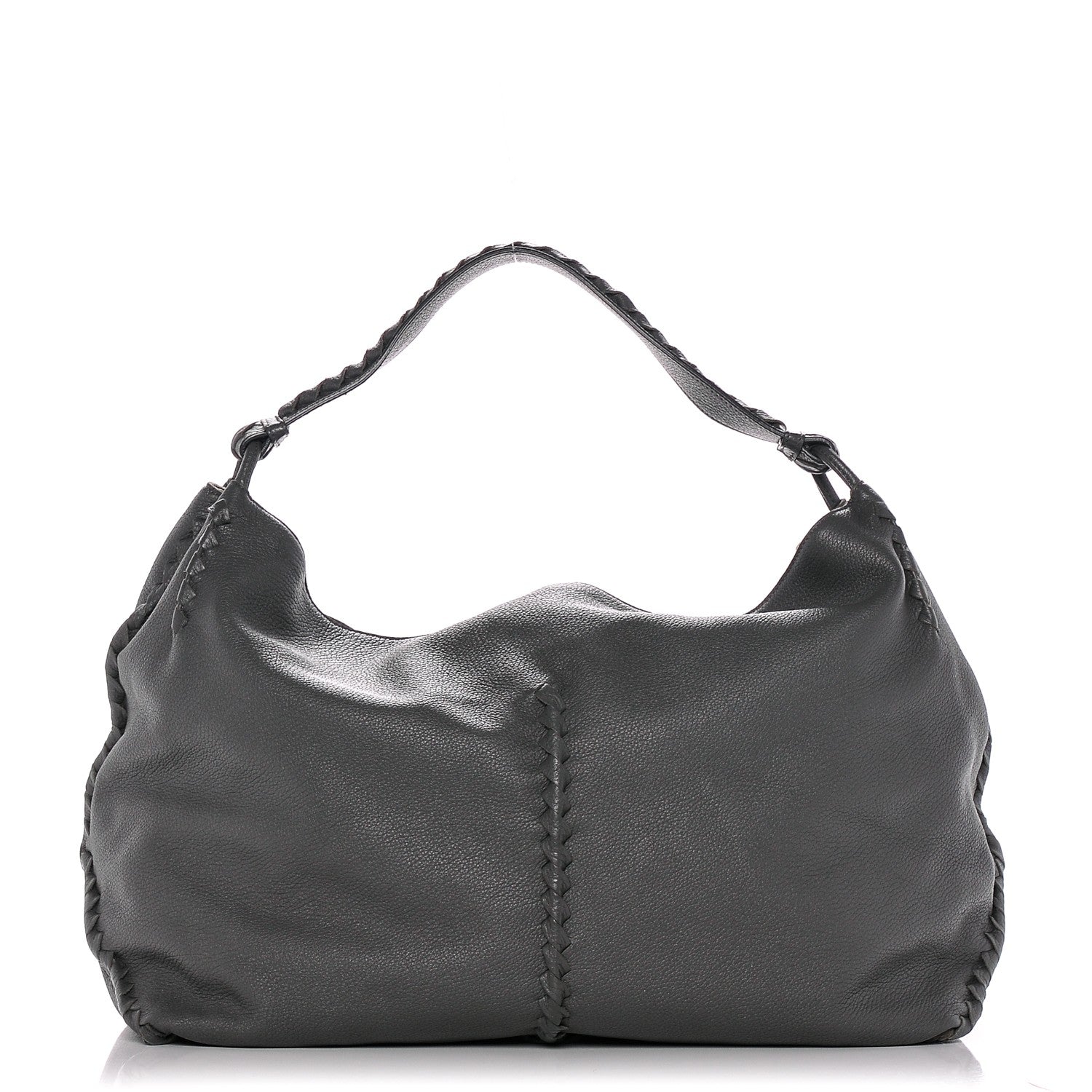 Bottega Veneta Washed Cervo Deerskin Shoulder Bag New Light Grey 1 of 6