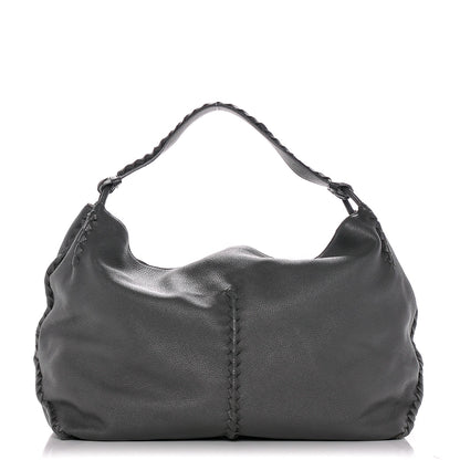 Bottega Veneta Washed Cervo Deerskin Shoulder Bag New Light Grey 1 of 6