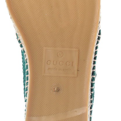 Gucci Cotton Crochet Pearly GG Marmont Espadrilles 39 Emerald 8 of 10
