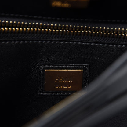 Fendi Vitello Seta Shiny Nappa Medium Peekaboo Iconic Satchel Black 10 of 12