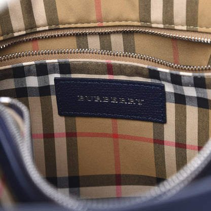 Burberry Derby Calfskin House Check Medium Bi-Color Banner Tote Regency Blue White 5 of 10