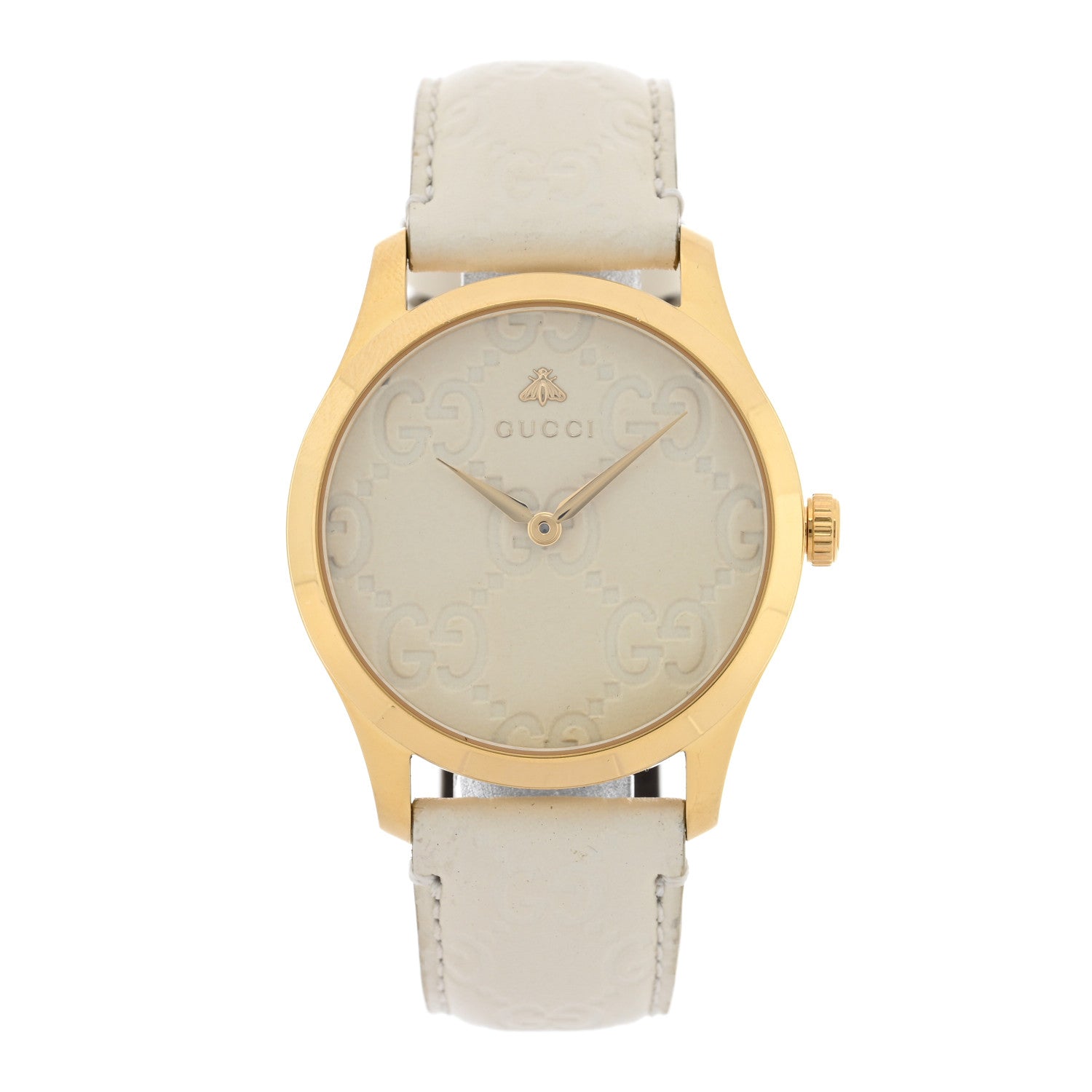 Gucci Stainless Steel Calfskin 38mm G-Timeless Quartz Watch White 1 of 4