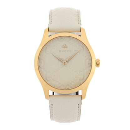 Gucci Stainless Steel Calfskin 38mm G-Timeless Quartz Watch White 1 of 4