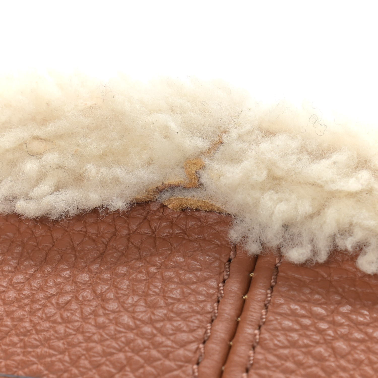 Chloe Calfskin Shearling Small Marcie Saddle Bag Caramel 13 of 15
