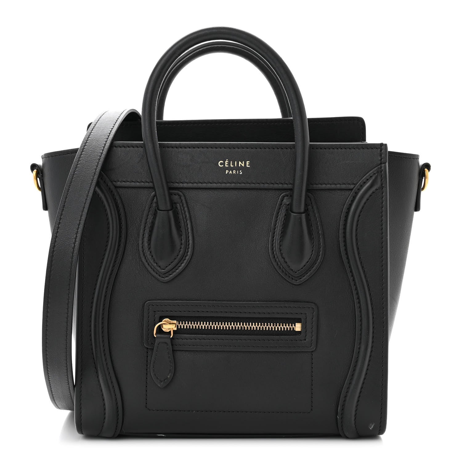 Celine Smooth Calfskin Nano Luggage Black 1 of 11
