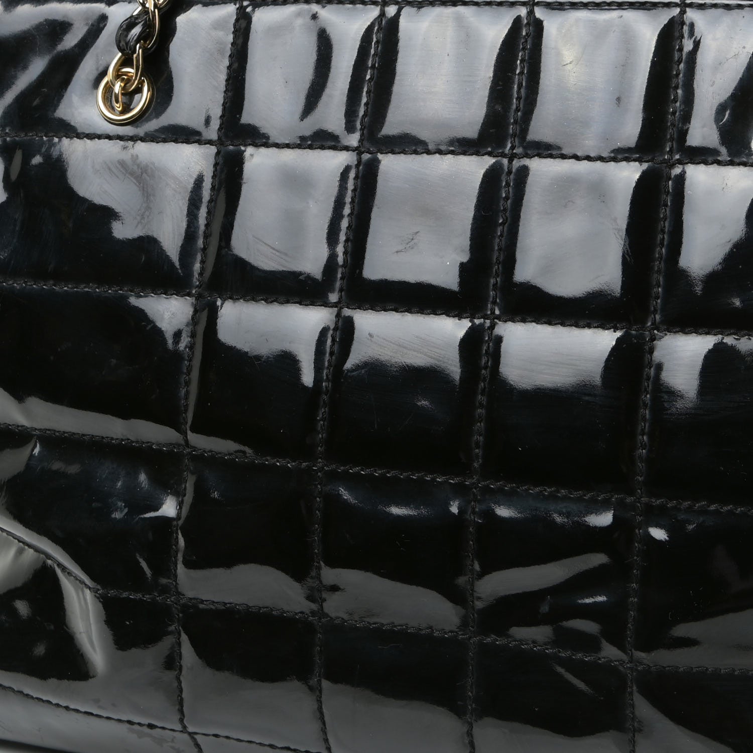 Chanel Patent Chocolate Bar CC Tote Black 16 of 23