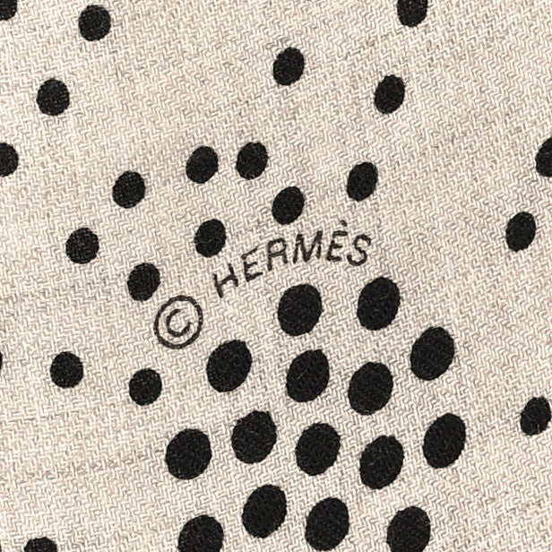 Hermes Cashmere Silk Brandebourgs Points Shawl 140 Naturel Black Vermillon 3 of 5
