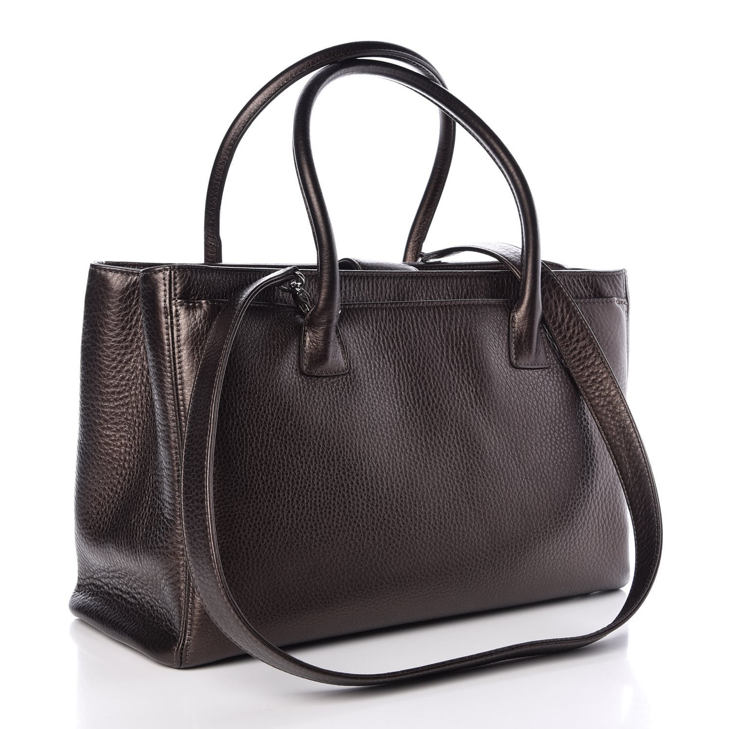 Metallic Deerskin Cerf Executive Shopper Tote Copper