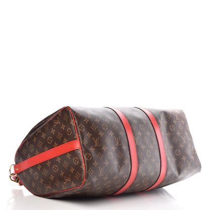 Louis Vuitton Calfskin Monogram Keepall Bandouliere 50 Coquelicot 4 of 10