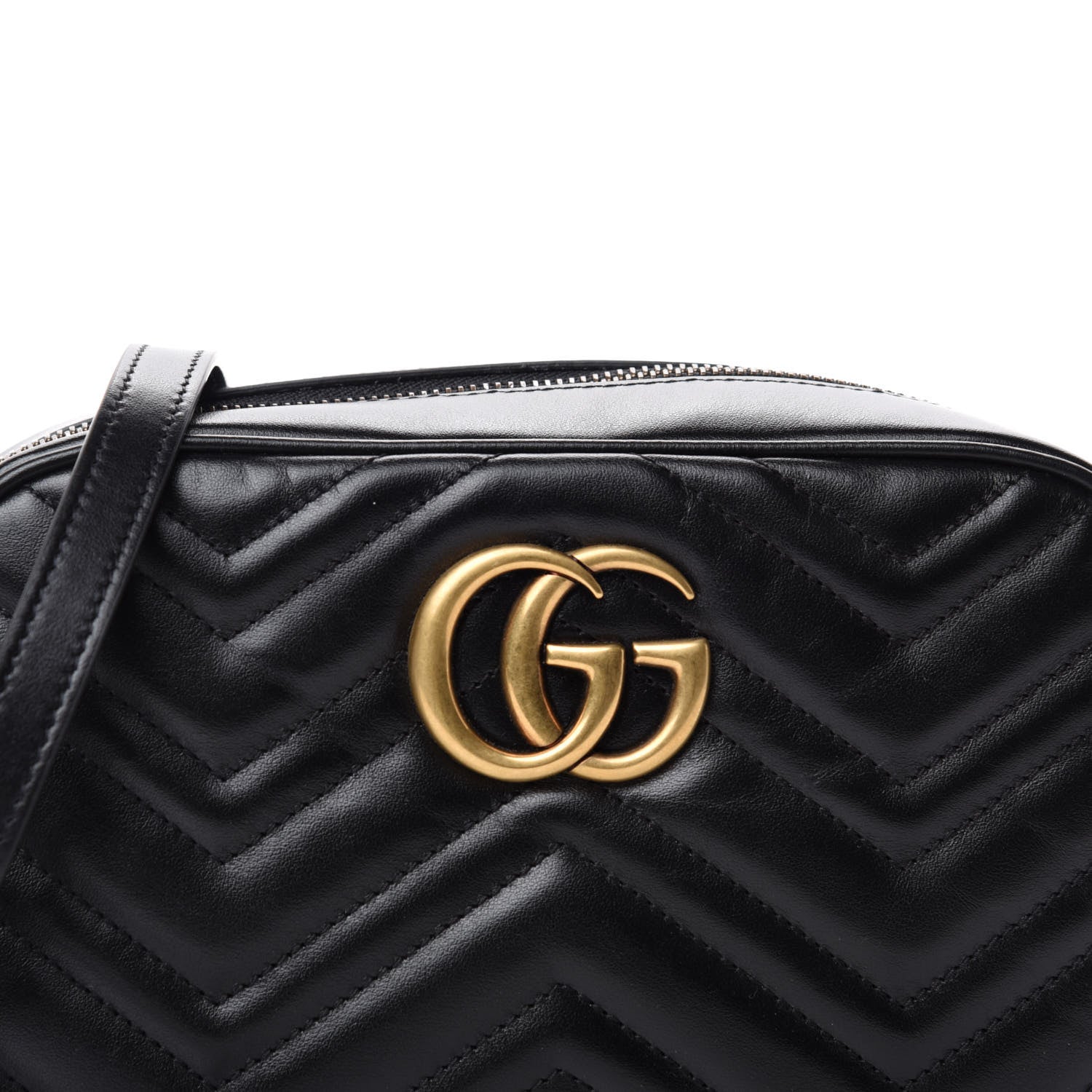 Gucci Calfskin Matelasse Small GG Marmont Chain Shoulder Bag Black 10 of 10