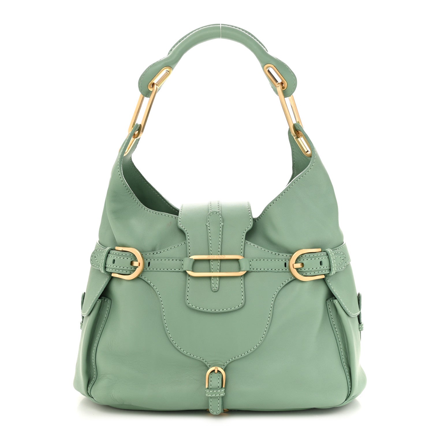 Jimmy Choo Calfskin Large Tulita Green 1 of 14