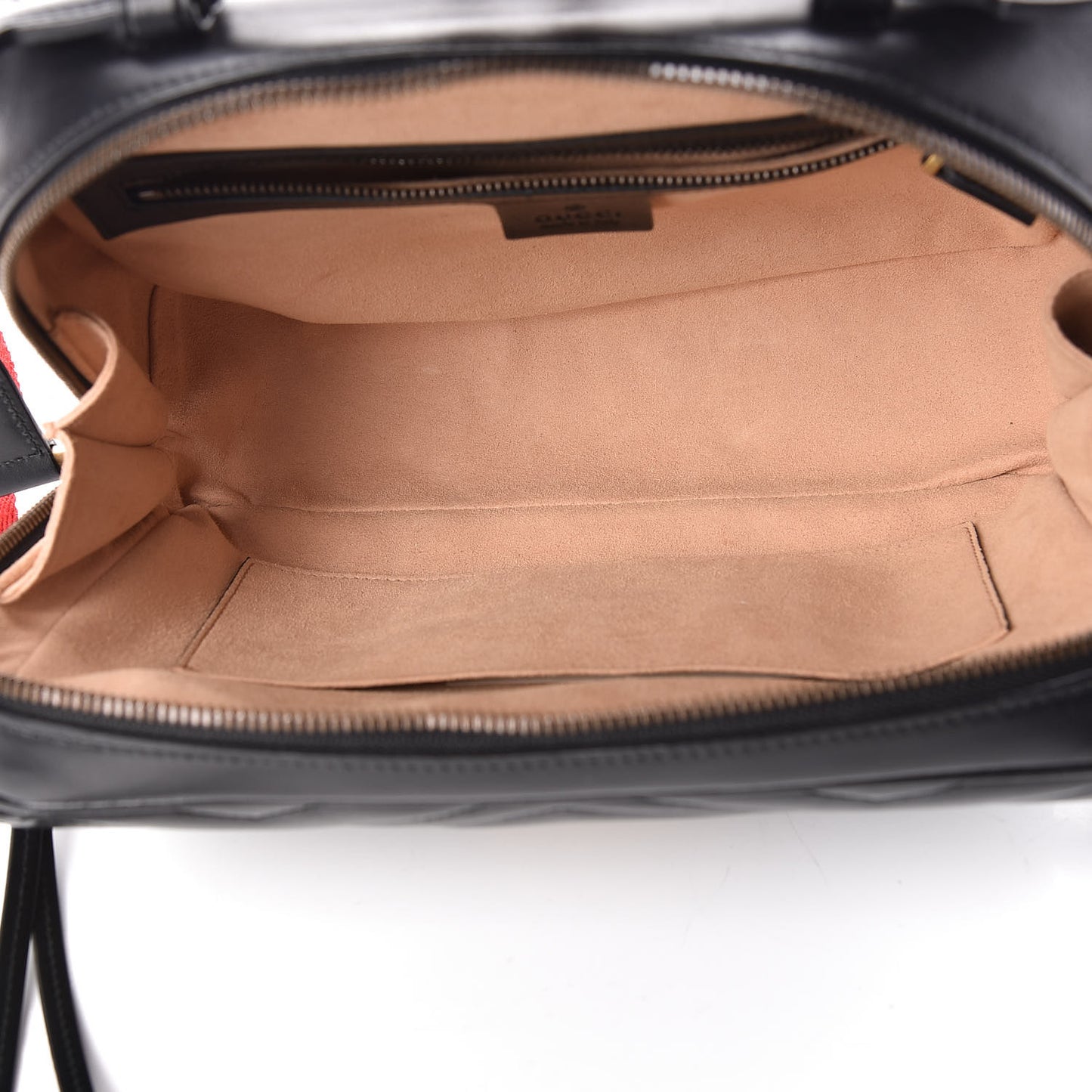 Calfskin Matelasse Sylvie Web Small GG Marmont Top Handle Shoulder Bag Black