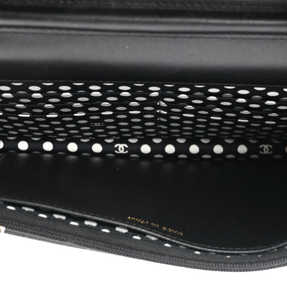 Chanel Lambskin Quilted Pearl CC Wallet on Chain WOC Black 5 of 12