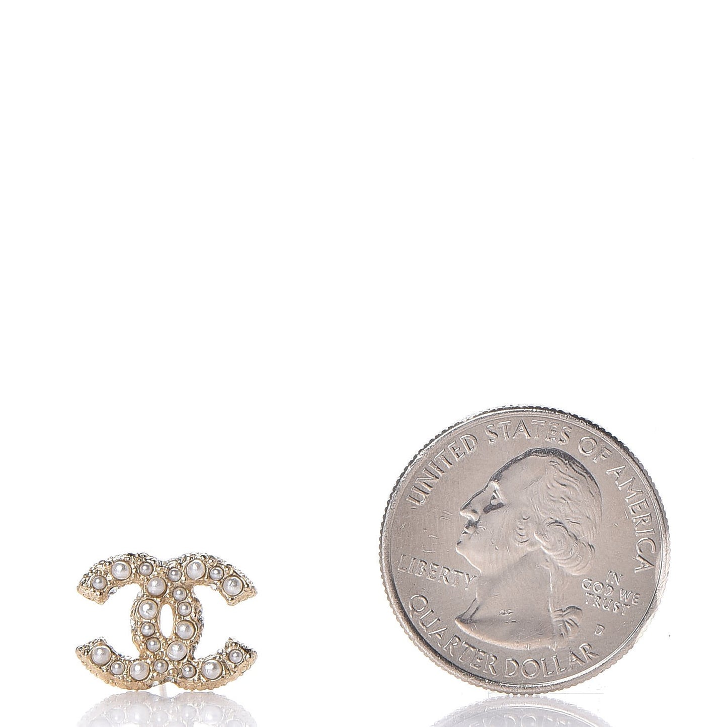 Pearl CC Earrings Light Gold