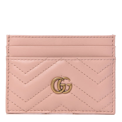 Gucci Calfskin Matelasse GG Marmont Card Holder Perfect Pink 1 of 6