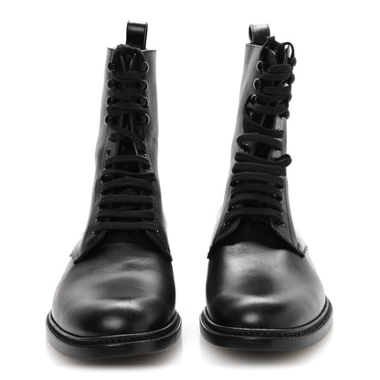 Saint Laurent Stalker Lambskin Mens Army 20 Lace Up Boots 40 Black 3 of 9