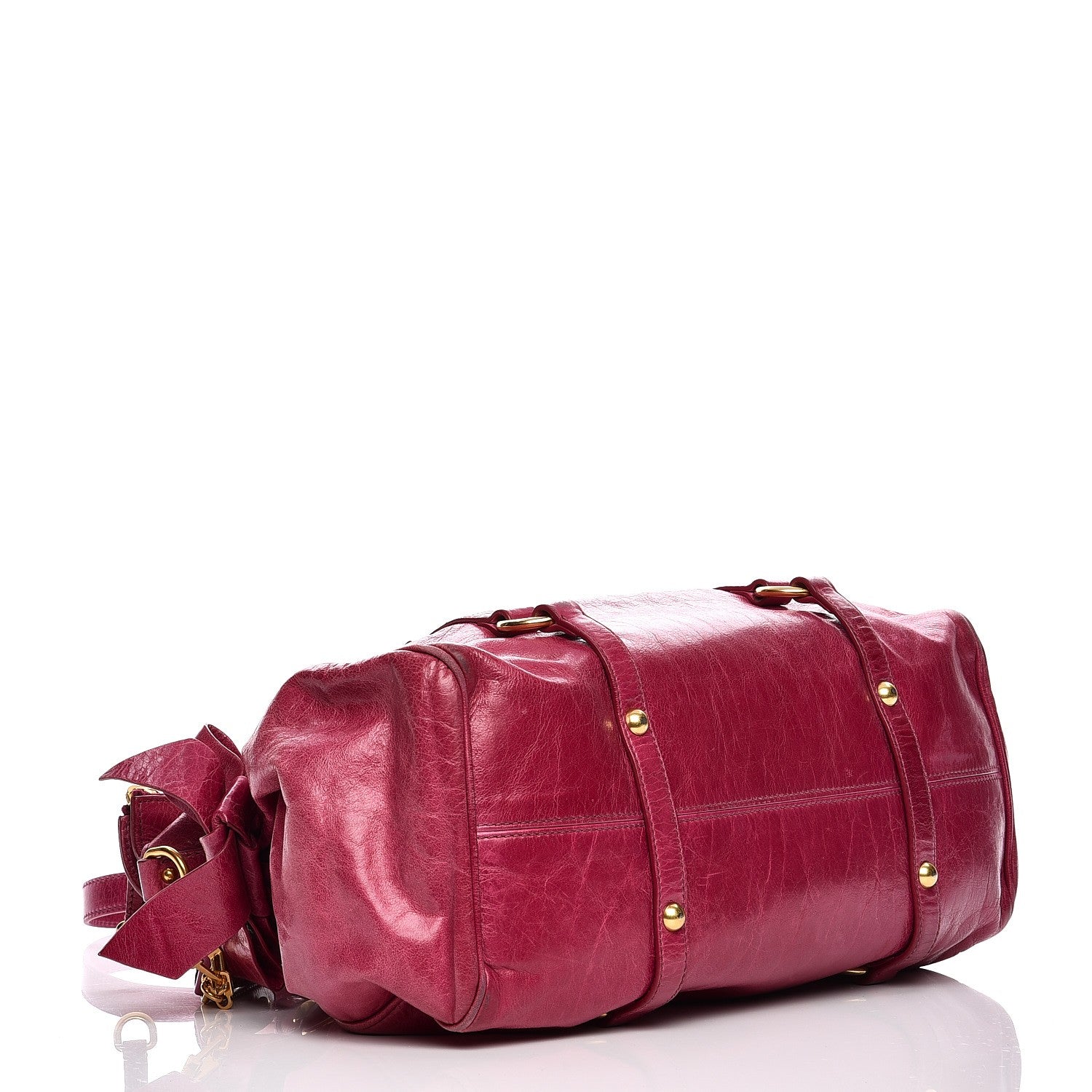 Miu Miu Vitello Lux Medium Bow Bag Fuchsia 5 of 18