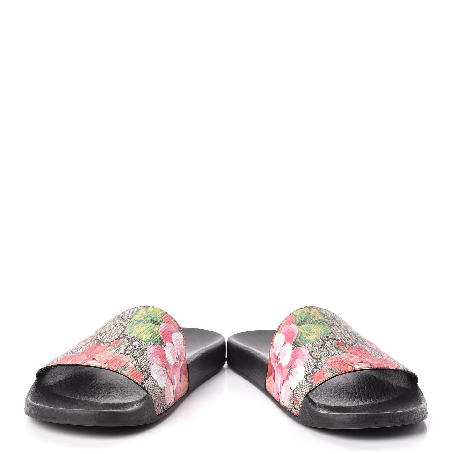 GG Supreme Monogram Blooms Slide Sandals 40 Beige Multicolor