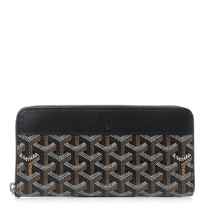 Goyard Goyardine Matignon Zip Around GM Wallet Black 1 of 7