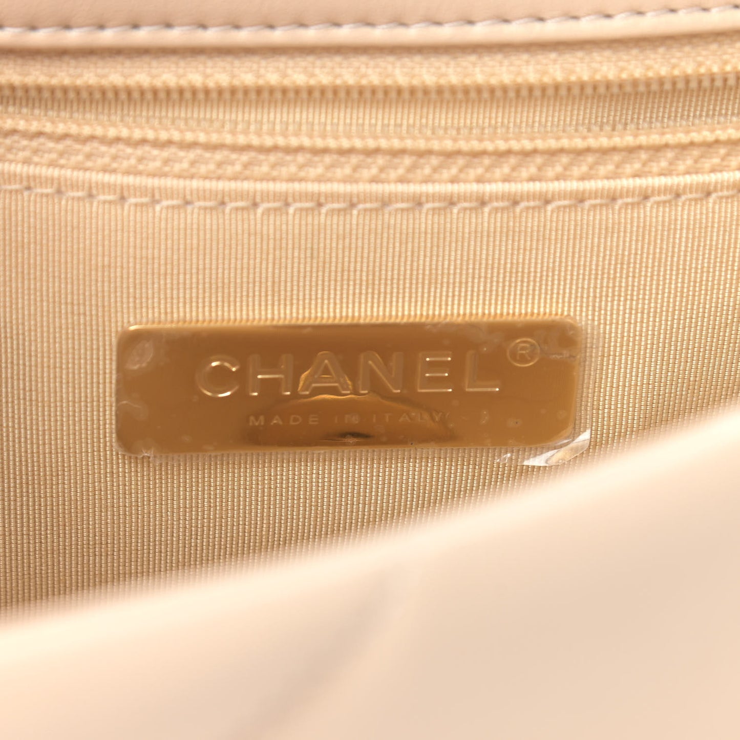 Lambskin Quilted Medium Chanel 19 Flap Beige