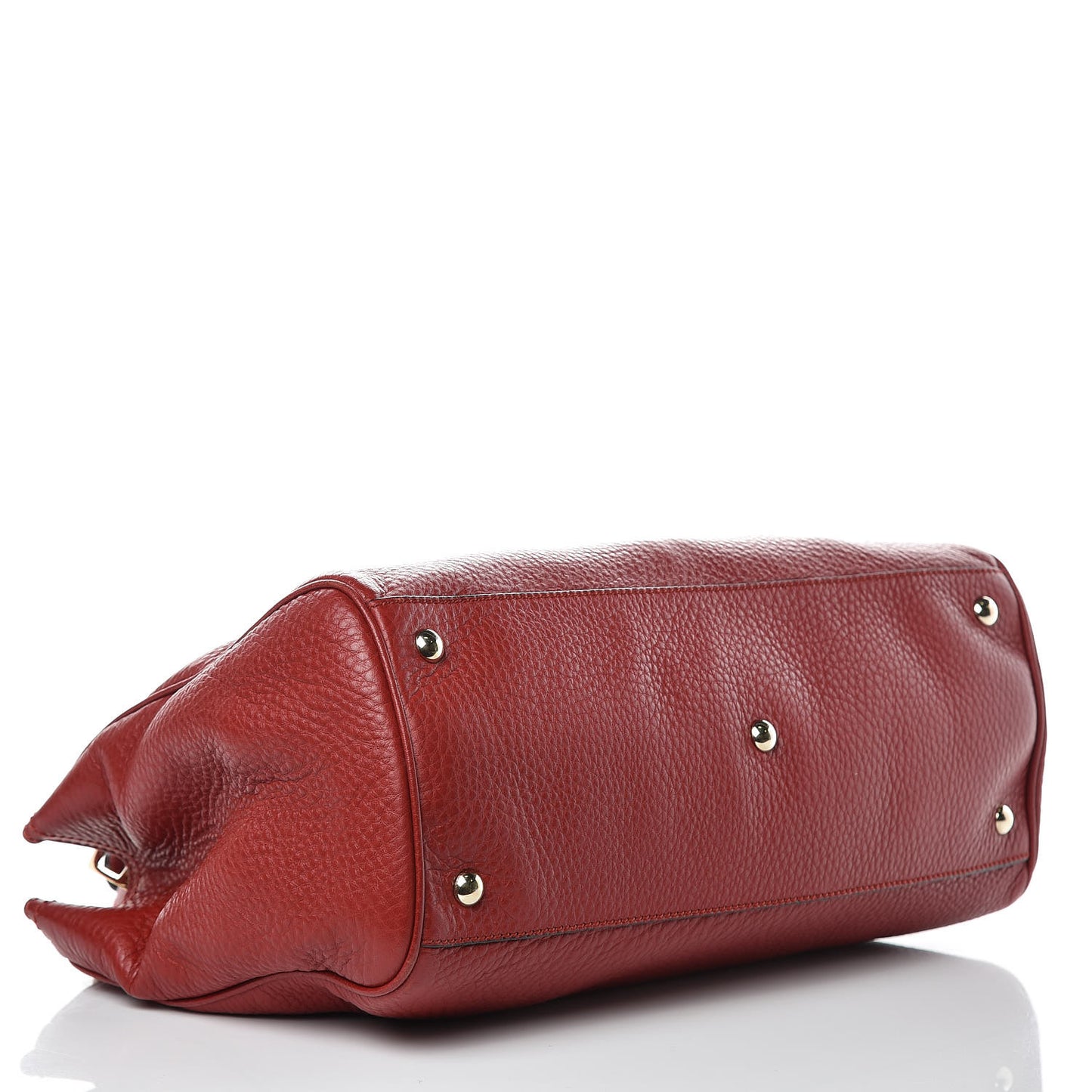 Pebbled Calfskin Medium Bamboo Shopper Tote Red