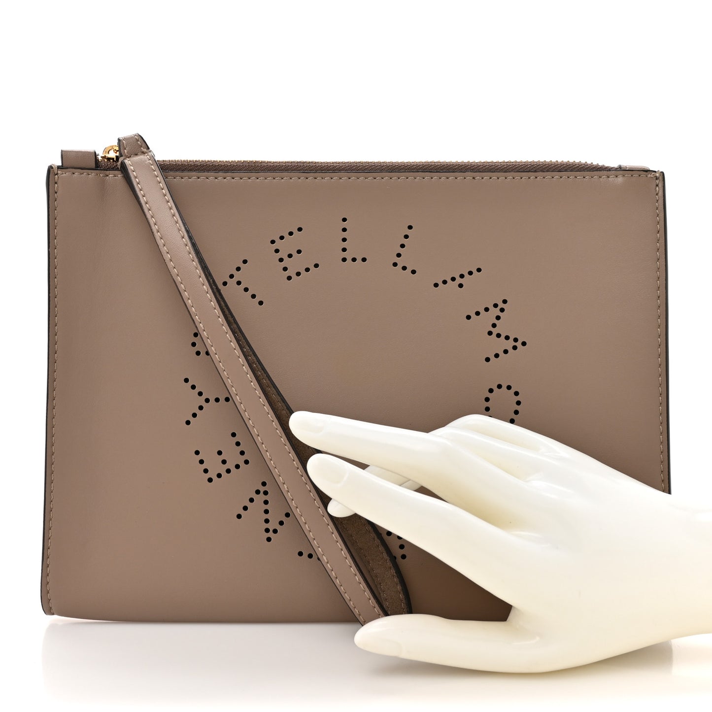 Alter Nappa Perforated Logo Pouch Beige