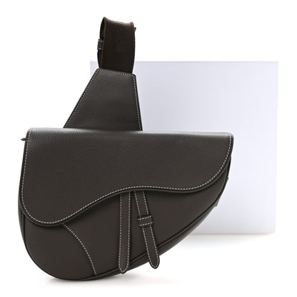 Christian Dior Grained Calfskin Mens Saddle Bag Ebony 11 of 11