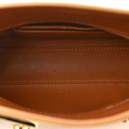 Salvatore Ferragamo Suede Alligator Embossed Mini Hug Crossbody Bag Natural Brown 5 of 10