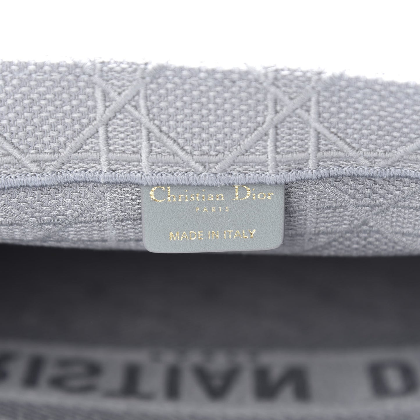 Canvas Embroidered Cannage Medium Book Tote Stone