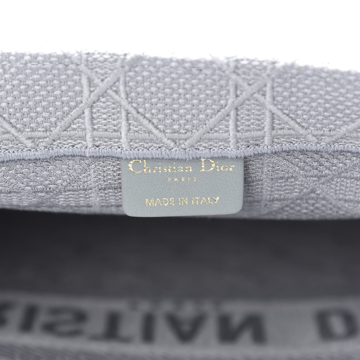 Christian Dior Canvas Embroidered Cannage Medium Book Tote Stone 5 of 9