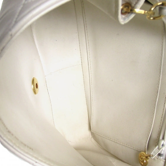 Vintage Lambskin Medium Flap Bag White