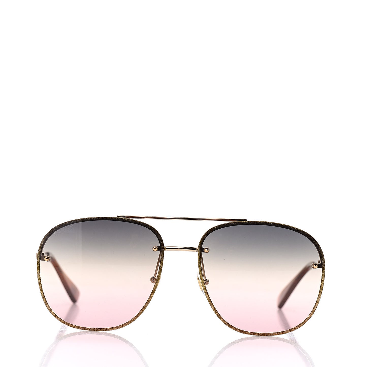 Metal Glitter Aviator Sunglasses G0227S Gold