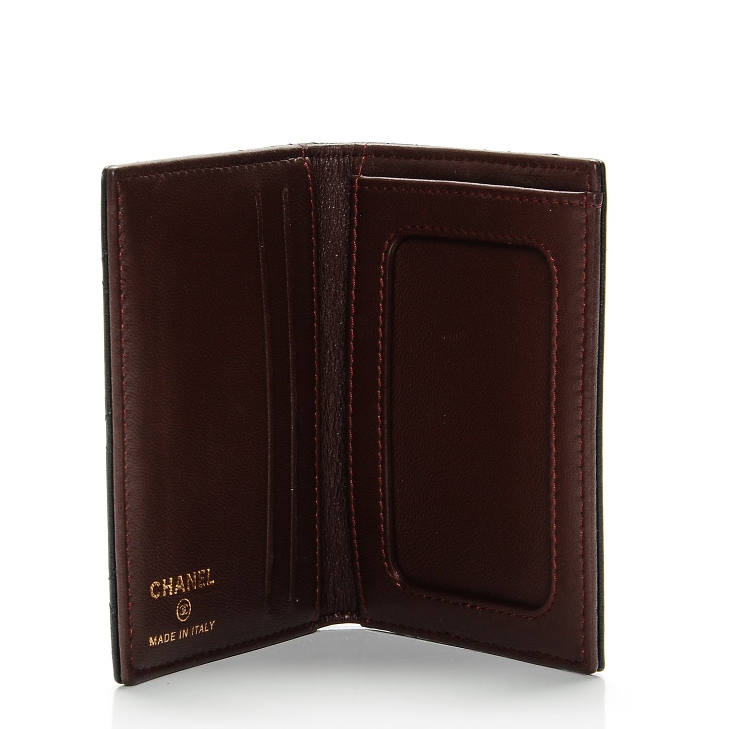 Lambskin Quilted CC Card Holder Wallet Black
