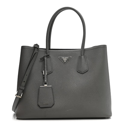 Prada Saffiano Cuir Large Double Bag Marmo 1 of 10