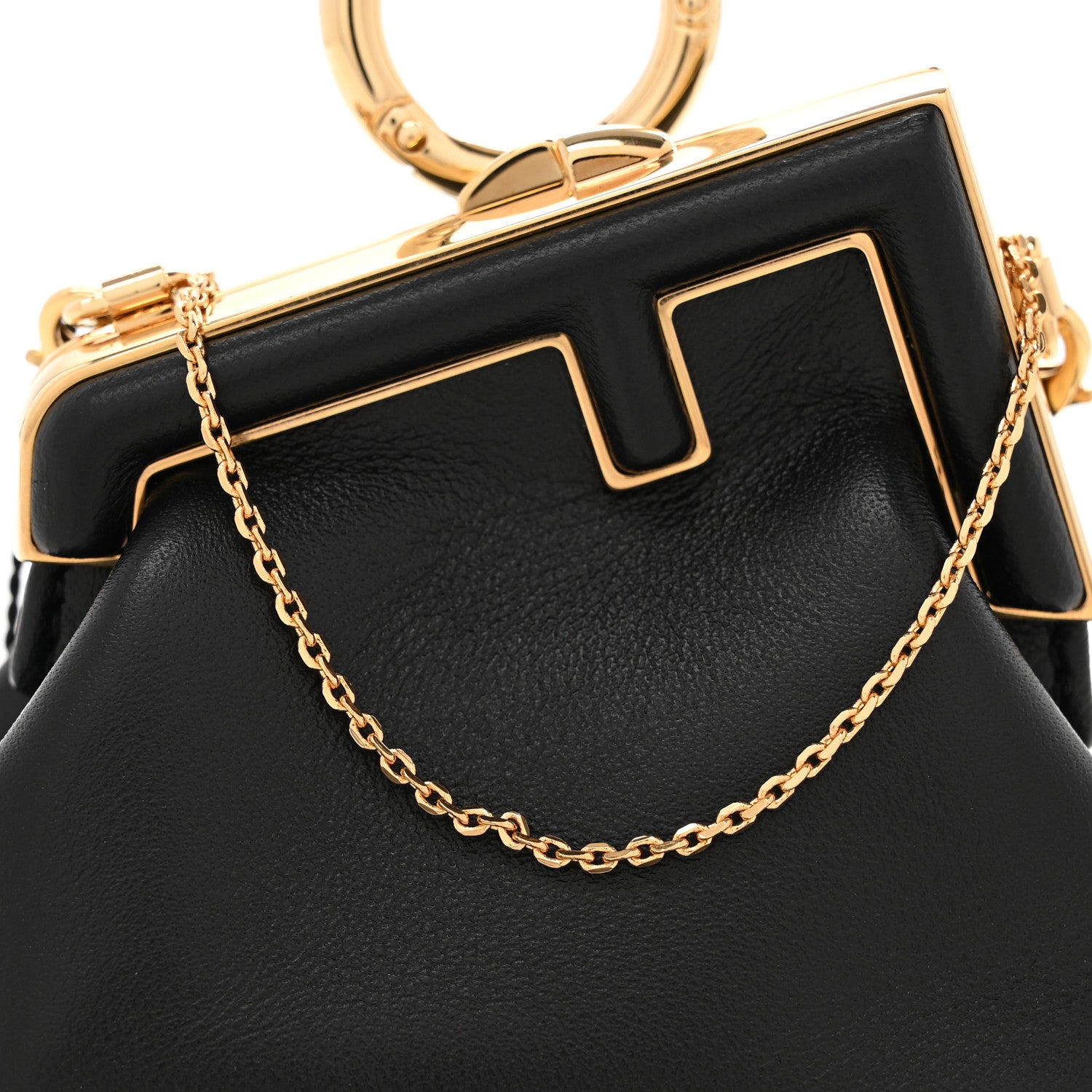 Fendi Shiny Nappa Nano Fendi First Bag Charm Black 1702167
